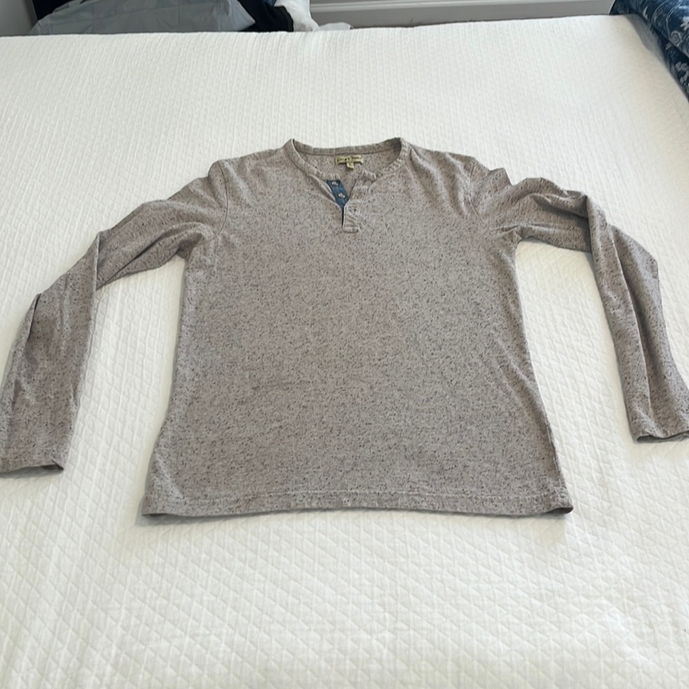 Chip & Pepper Long Sleeve Henley Tan and Brown Spec Size Large